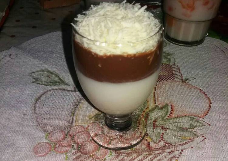 Puding Susu Vla cokelat topping Keju