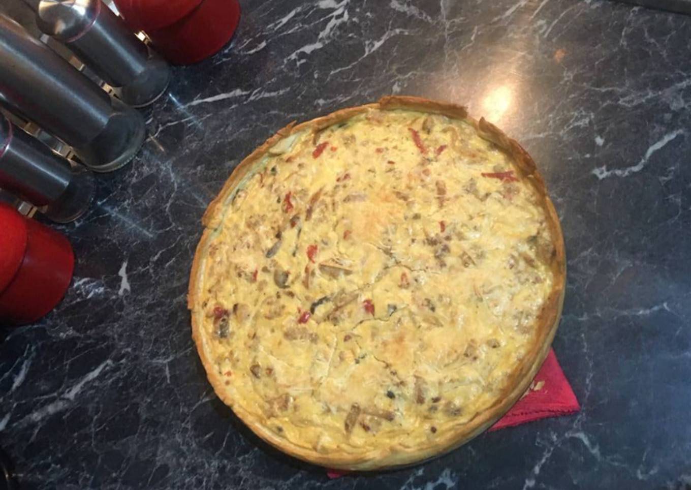Quiche de carne picada de pollo
