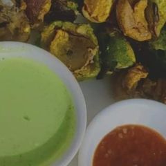 Mushroom tikka with peri peri masala A picture of Mushroom tikka with peri peri masala.