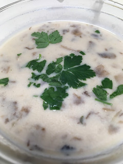 A picture of Cream of Mushroom Soup.