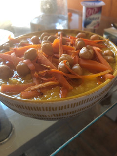Una foto de 197. Crema de zanahoria y garbanzos (entrante crema)