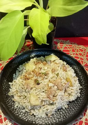 A picture of Poshto / Poppy seeds Bhat Bhaja Bengali Style recipe.