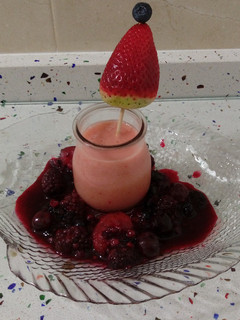 Una foto de Smoothie templado de frutas del bosque