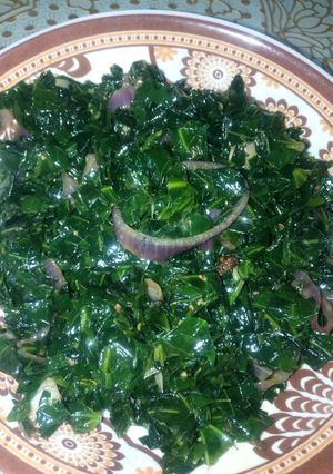 A picture of Fried ogu leaf.