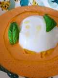 Porra de yogur con burrata -salmorejo-