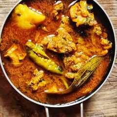 Bengali style Chicken aloo jhol A picture of Bengali style Chicken aloo jhol.
