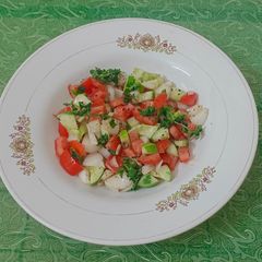A picture of Fresh Arabic Cucumber Tomato Salad.