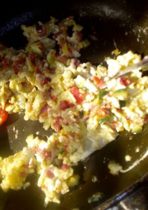 A picture of Scrambled eggs #firstTime.