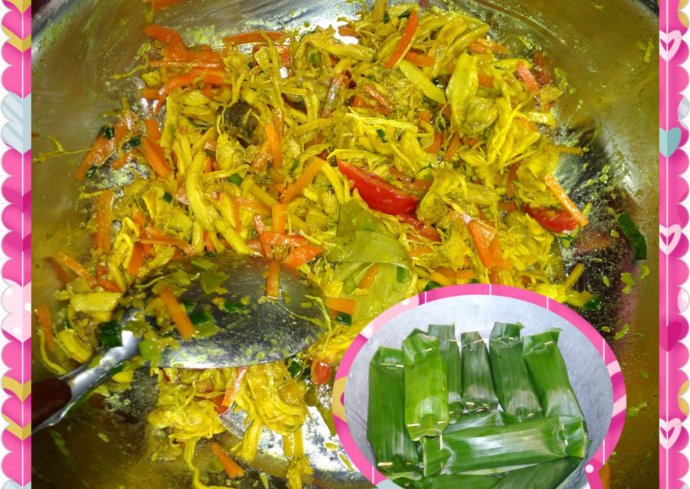 Pepes ayam suwir