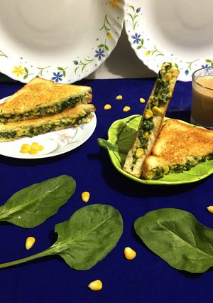 A picture of Spinach Sweet Corn Sandwich.
