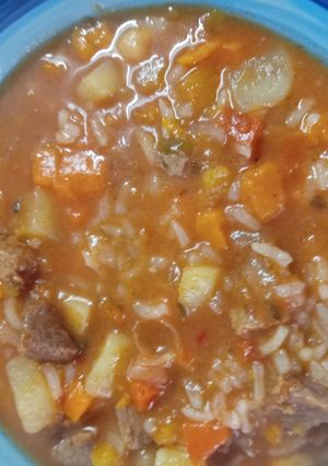 Una foto de Guiso de arroz y garbanzos