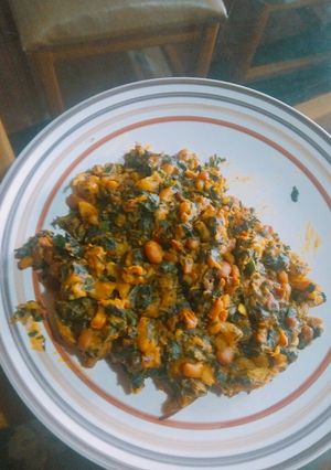 A picture of Beans and plantain porridge.