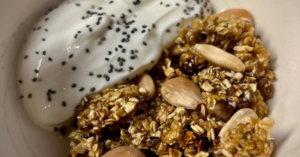 Granola con chocolate en Airfryer ¡facilísima! Receta de Marieta Cookpad