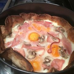 A picture of Lebanese bread egg cup.