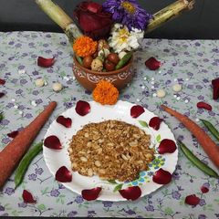 A picture of Peanuts and Jaggery chikki.
