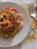 Farro with Zucchini Pesto and Shrimp