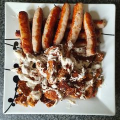 A picture of Garlic Mayonnaise with Brown bread Croutons.