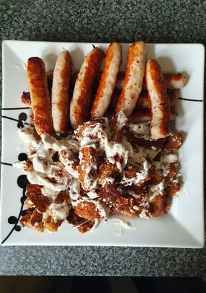 A picture of Garlic Mayonnaise with Brown bread Croutons.