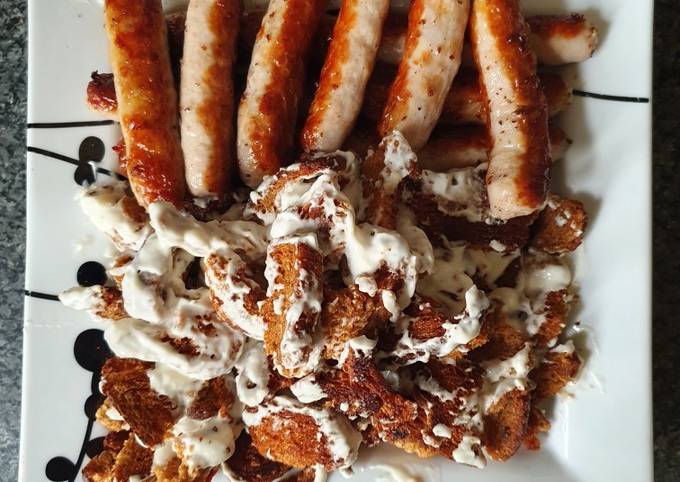 Garlic Mayonnaise with Brown bread Croutons