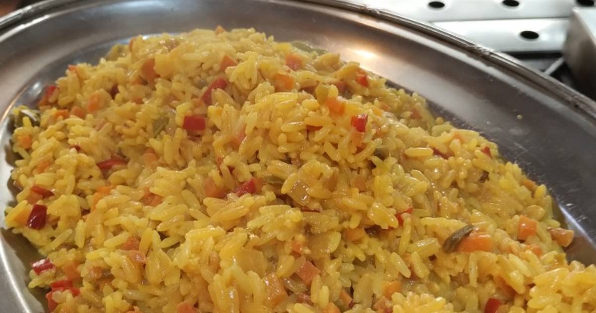 Arroz pilaf con sofrito de verduras
