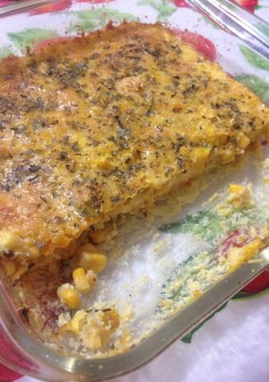 Una foto de Soufflé de choclo y verduras varias