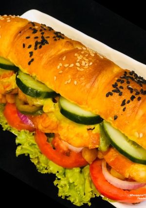 A picture of Whosayna’s Subway Prawns Fajita Sandwich.