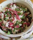 Insalata di riso basmati con rucola, bresaola e scaglie di parmigiano
