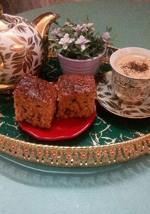 صورة لوصفة 🍰 كيكه التمر وجوز القلب بنكهةالهيل والقرفه 🍰