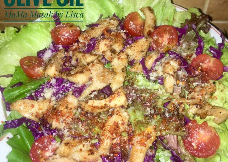 Langkah Mudah Membuat Grilled chicken salad with olive oil Anti Gagal