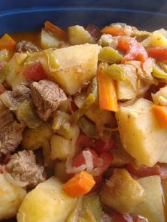 صورة لوصفة لحمه مع الخضار (مخلوطه)مع الارز
