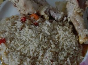 Una foto de Risotto a la italiana con patas de pollo
