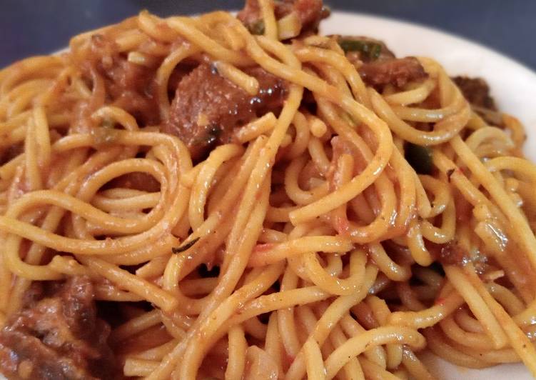 Spaghetti Bolognese with shredded Beef #Cookpad2020 #LagosStat