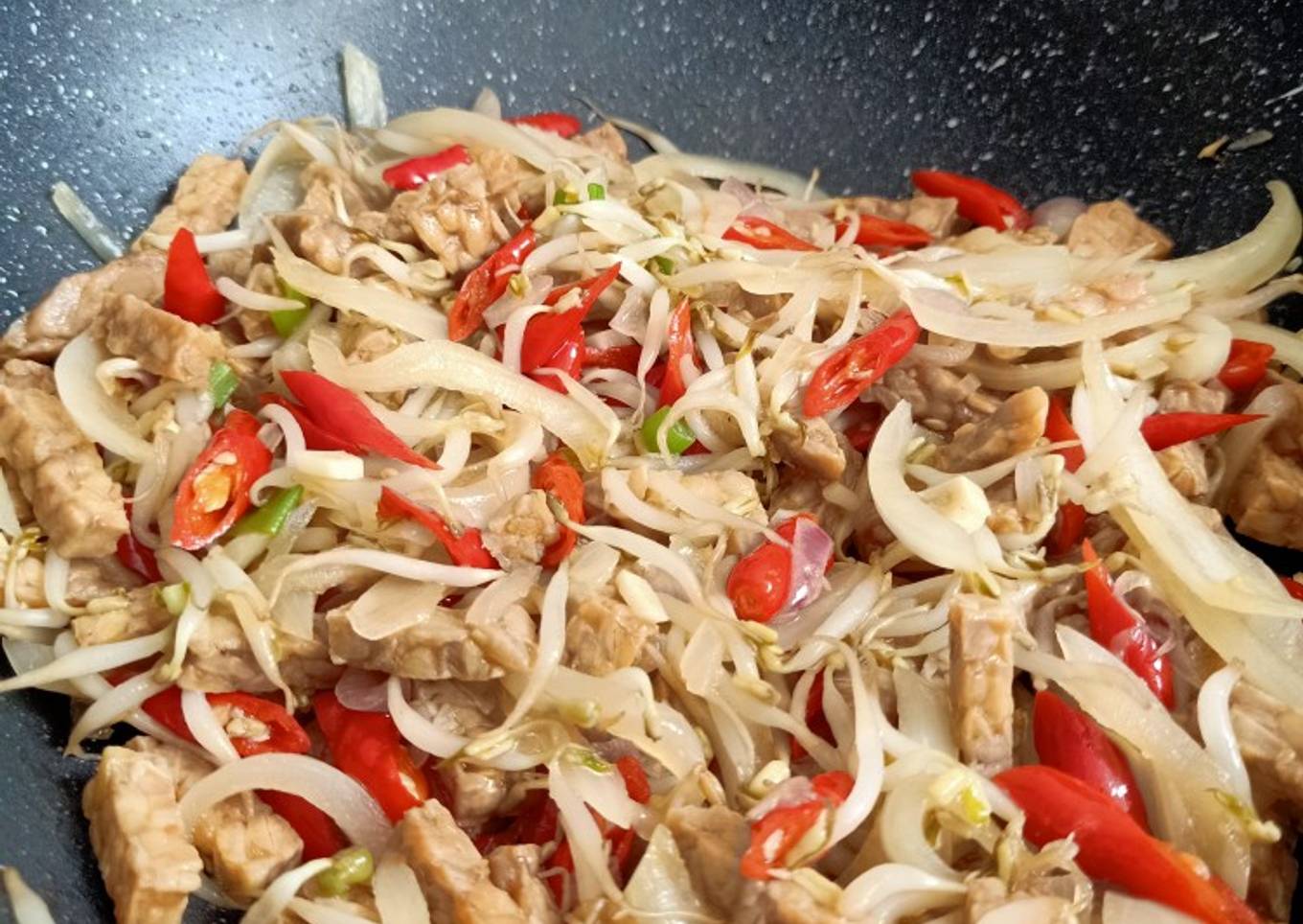 Tumis Tempe Tauge Saus Tiram
