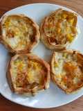 Mini quiche de cebolla y choclo