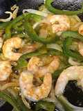Fajitas de camarones