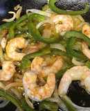 Fajitas de camarones