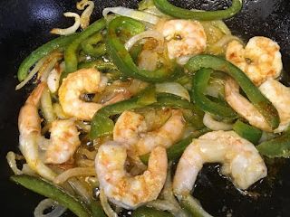 Fajitas de camarones
