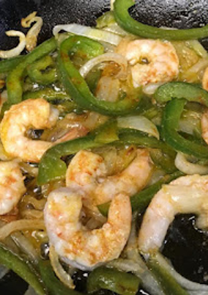 Una foto de Fajitas de camarones