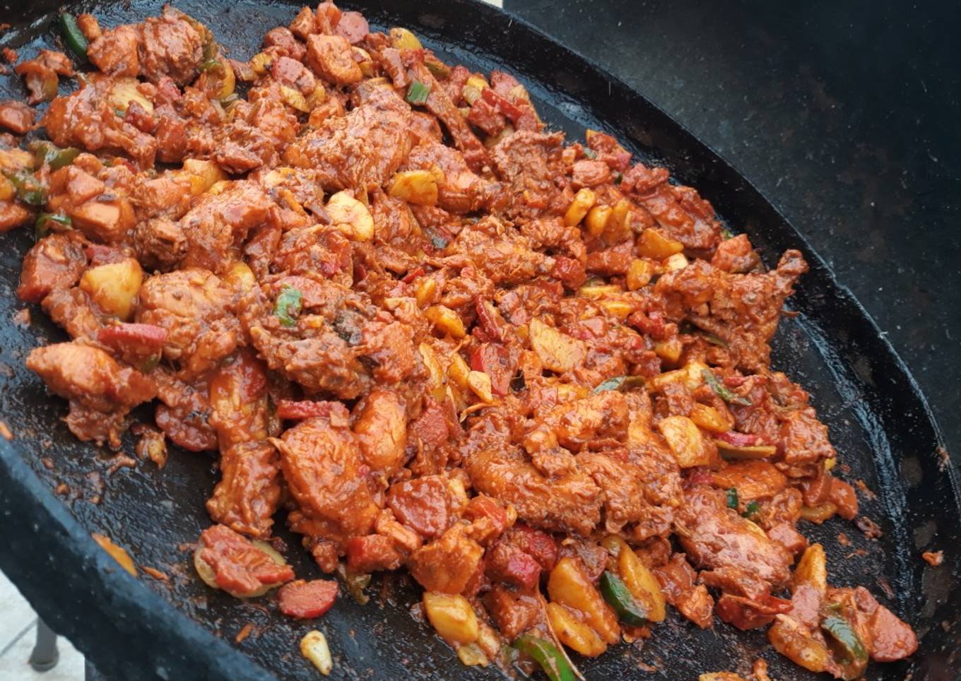 Discada de alitas de pollo