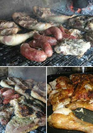 Una foto de Pollo y carne asada a la mostaza con cerveza 🍗🍺