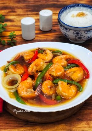 Foto resep Udang dan Paprika Saus Tiram