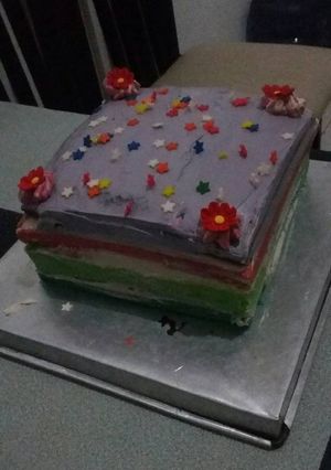 Foto resep Rainbow cake kukus