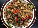 Oseng Daging Tempe dan Kacang Panjang