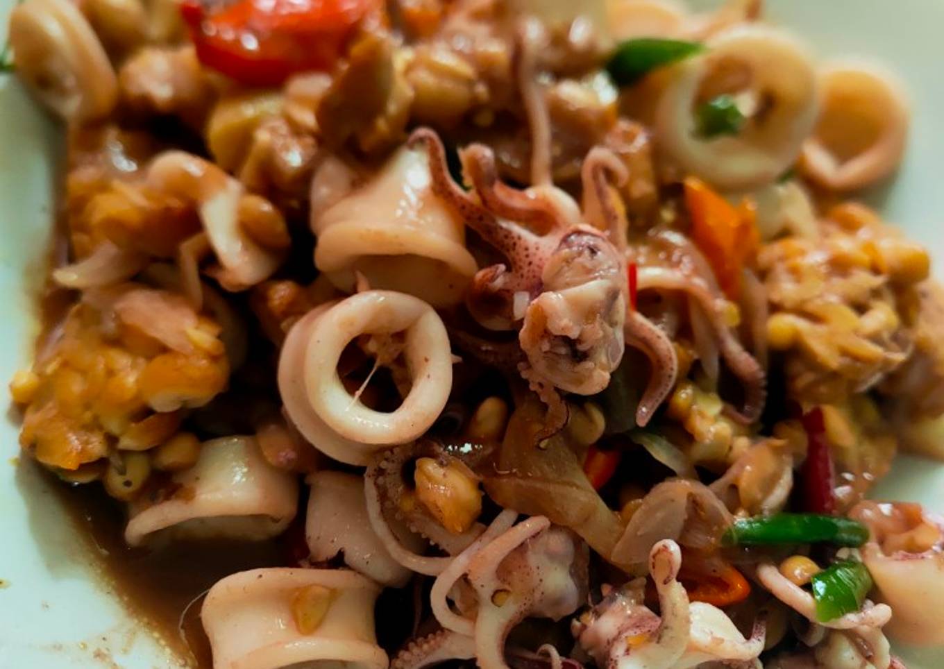 Tumis cumi tempe