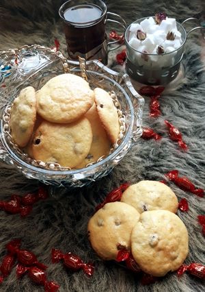 عکسی از دستور کوکی با کشمش و گردو