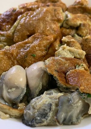 A picture of Oyster and Thai Basil Omelet (10-Minute Home-Style Dish).