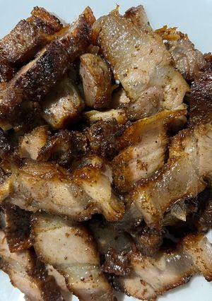 乾煎客家鹹豬肉 的食譜成品照片