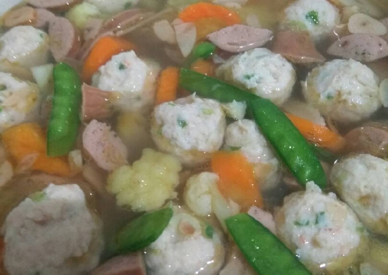 SOP bola ayam-udang