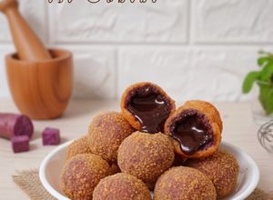 Foto resep Bola Bola Ubi Ungu isi Coklat