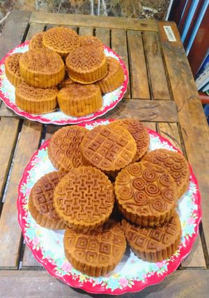 Hình của món Bánh trung thu (nồi chiên không dầu).